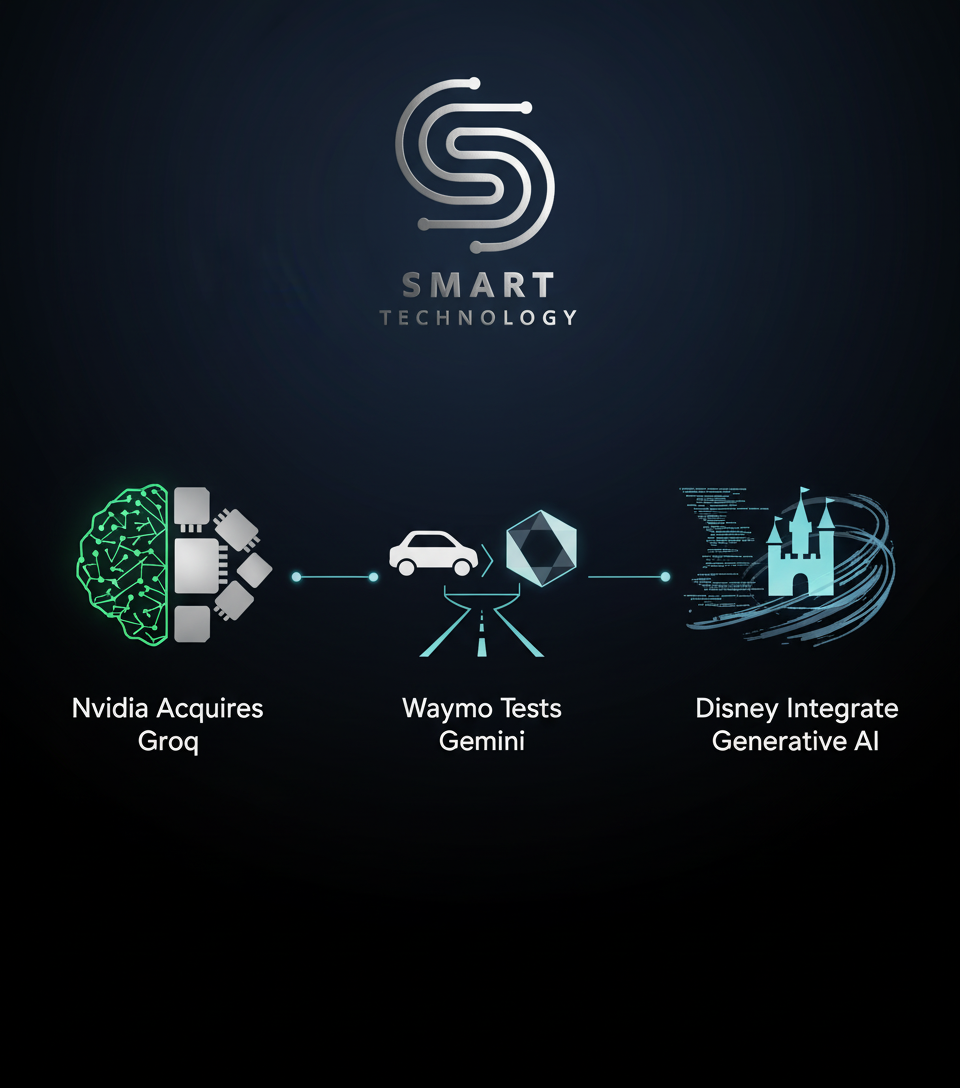 AI Dominates: Nvidia Acquires Groq, Waymo Tests Gemini, and Disney Integrates Generative AI