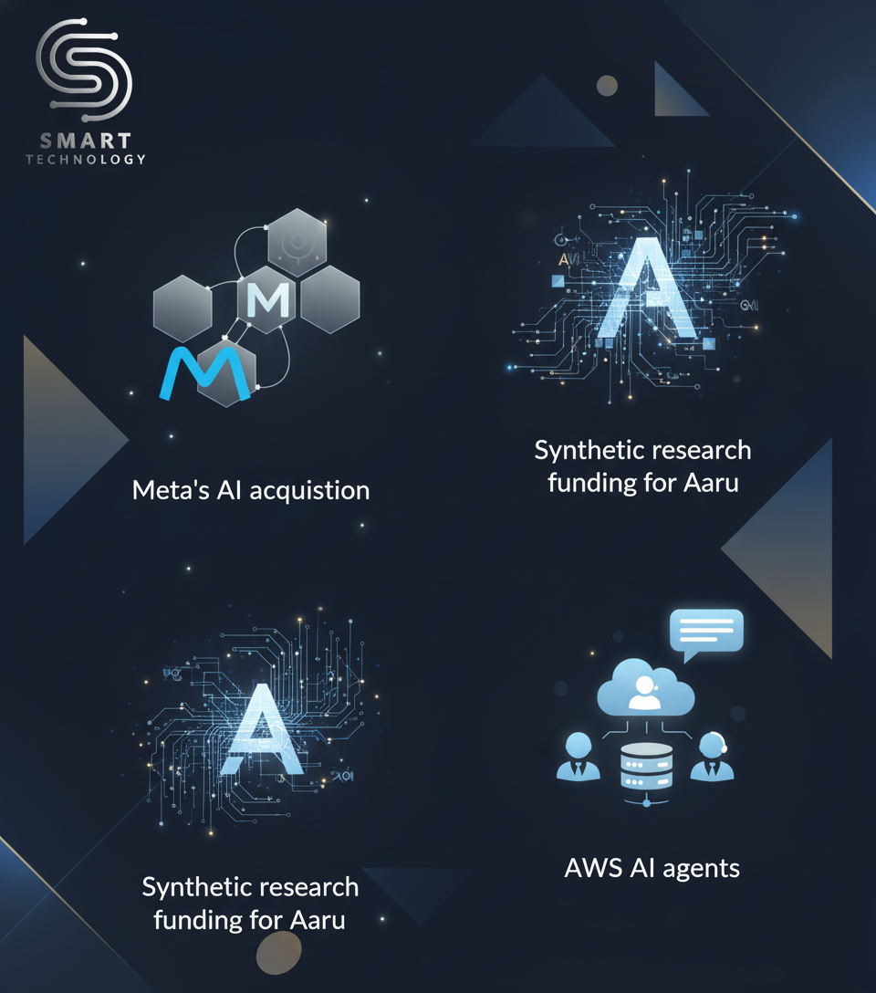 AI Impact on Business: Meta's Acquisition, Synthetic Research Funding, and AWS AI Agents