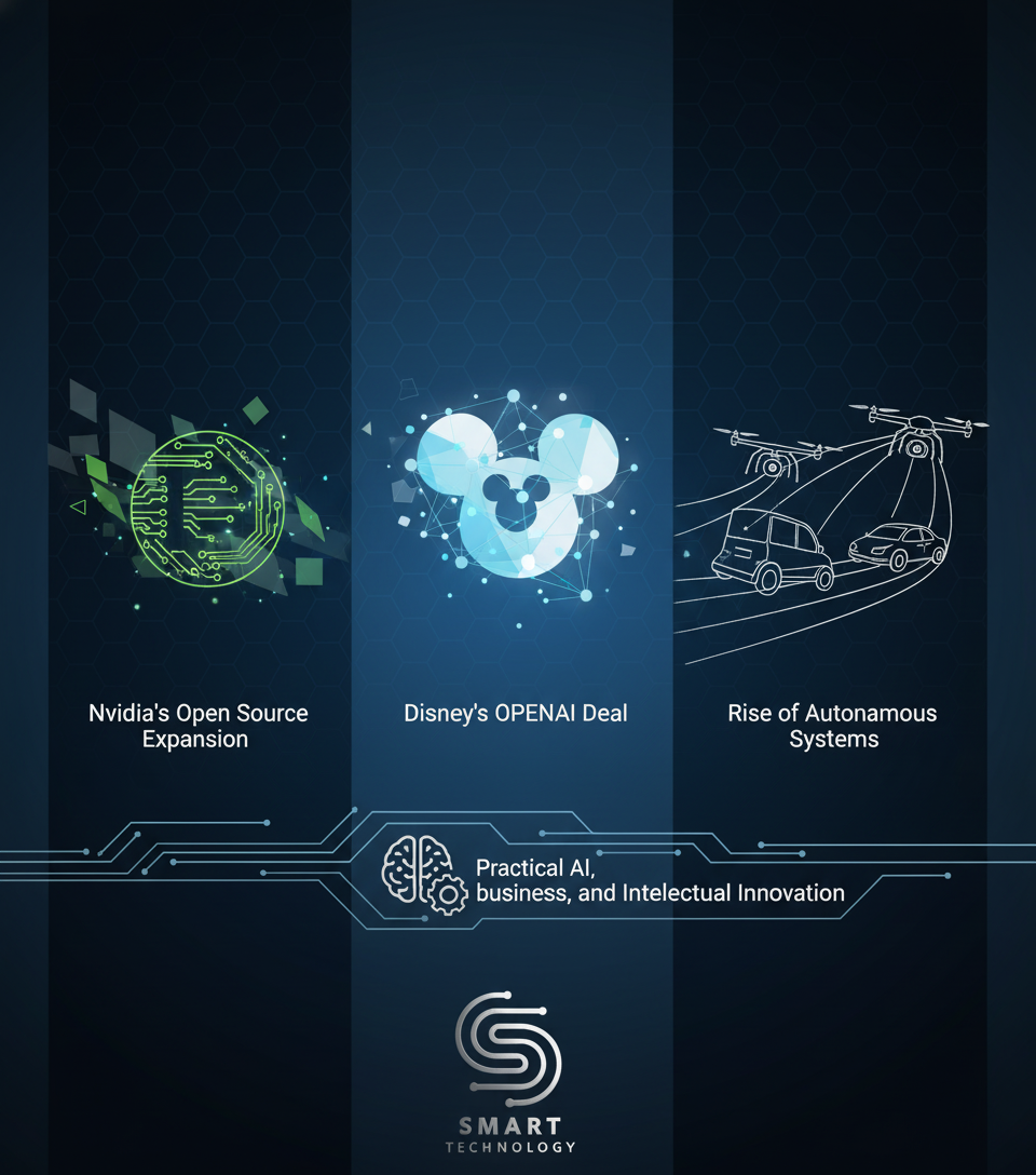 AI Developments: Nvidia's Open Source Expansion, Disney's OpenAI Deal, and the Rise of Autonomous Systems